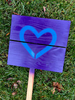 Yard sign - Dark Purple and you pick your heart color