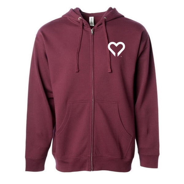 Zip Hoodie - maroon