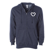 Zip Hoodie - navy heather