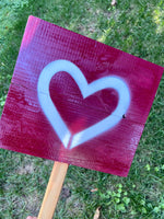 Yard sign - Maroon with white heart