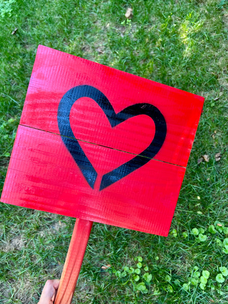 Yard sign - Red with black