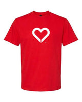 Short sleeve tee - red with large heart