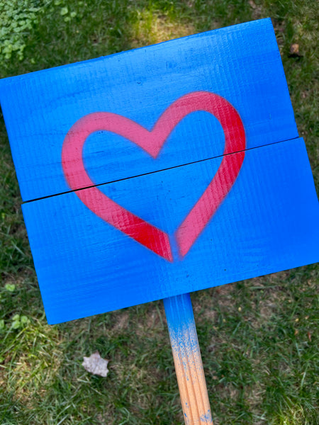 Yard sign - Sail blue with red