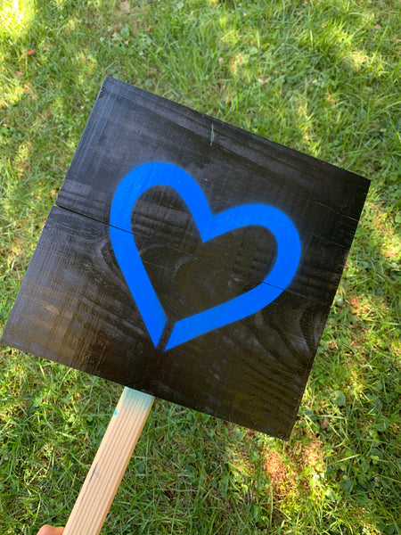 Yard sign - Black and you pick your heart color