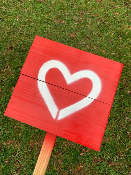 Yard sign - Red and you pick your heart color