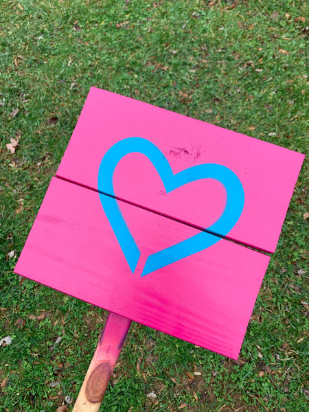 Yard sign - Magenta and you pick your heart color