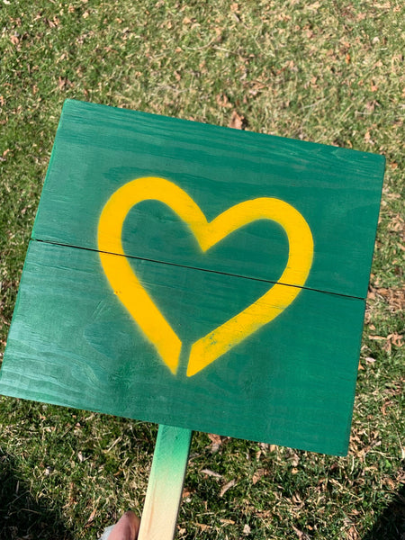 Yard sign - Hunter Green and you pick your heart color