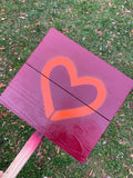 Yard sign - Maroon and you pick your heart color