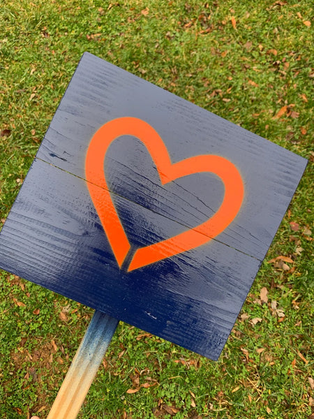 Yard sign - Navy and you pick your heart color