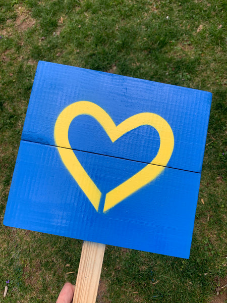 Yard sign - Royal Blue and you pick your heart color
