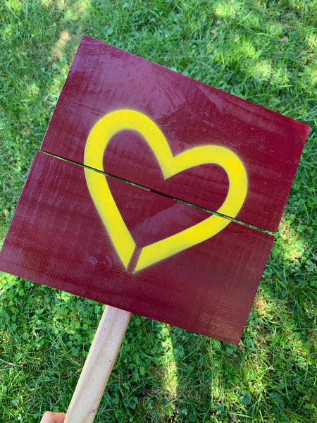Yard sign - Maroon and you pick your heart color