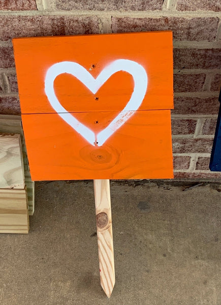 Yard sign - Orange and you pick your heart color
